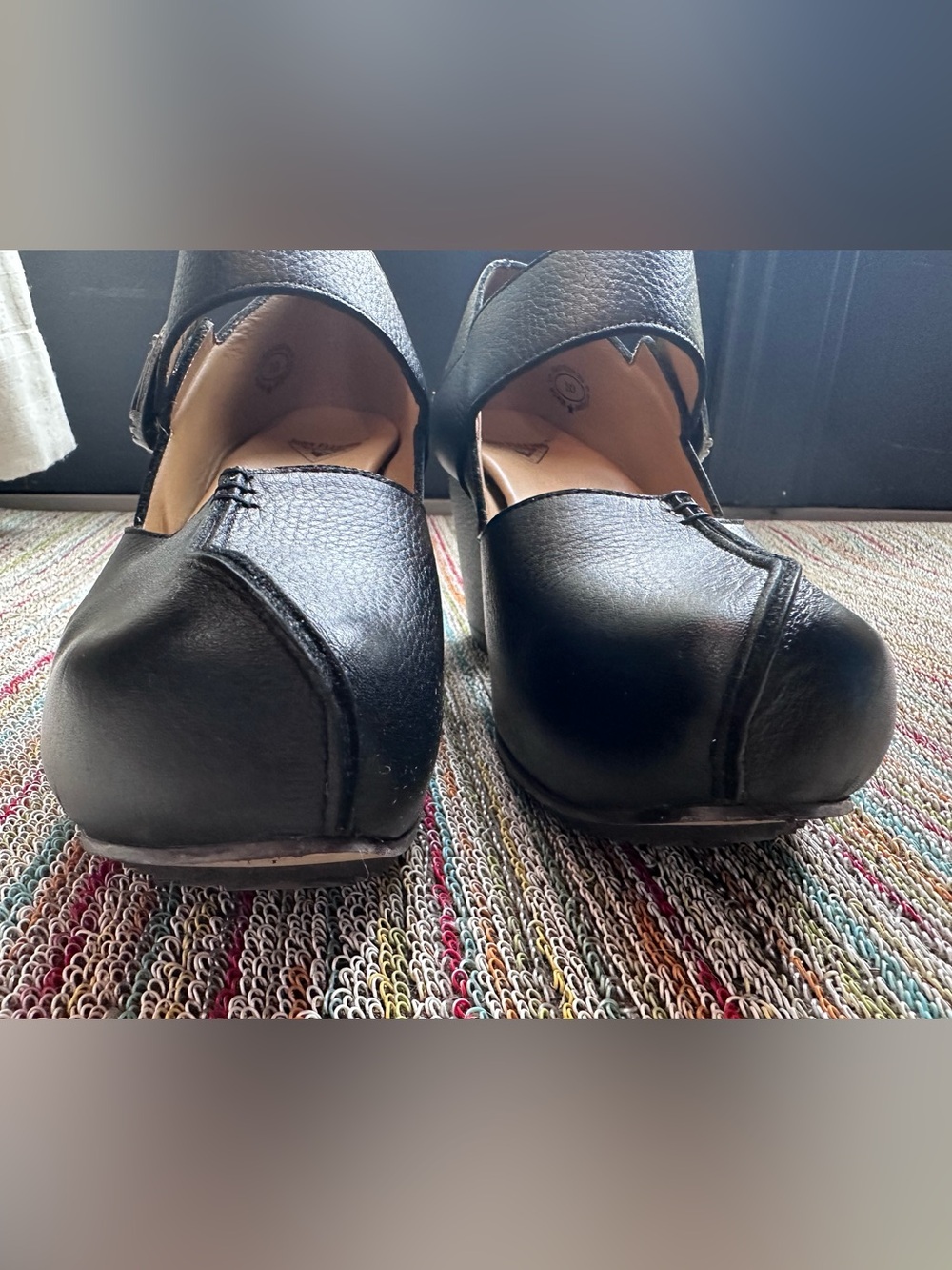 Fluevog NEW IN BOX Prepare Leader black pebbled leather platform MJ heel -10 - Picture 8 of 16